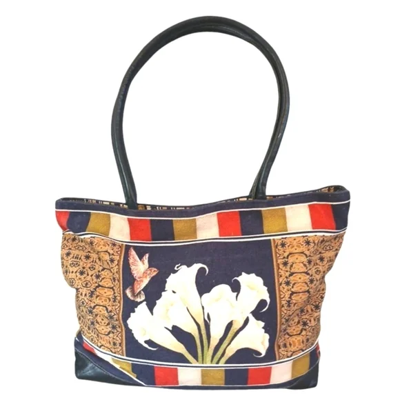 Moo Roo Floral Fabric Tote Bag